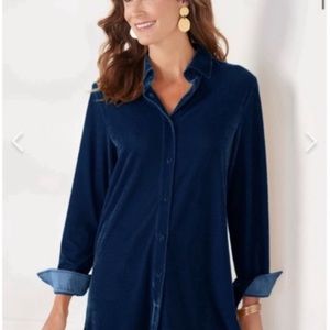 Velvet boyfriend tunic top